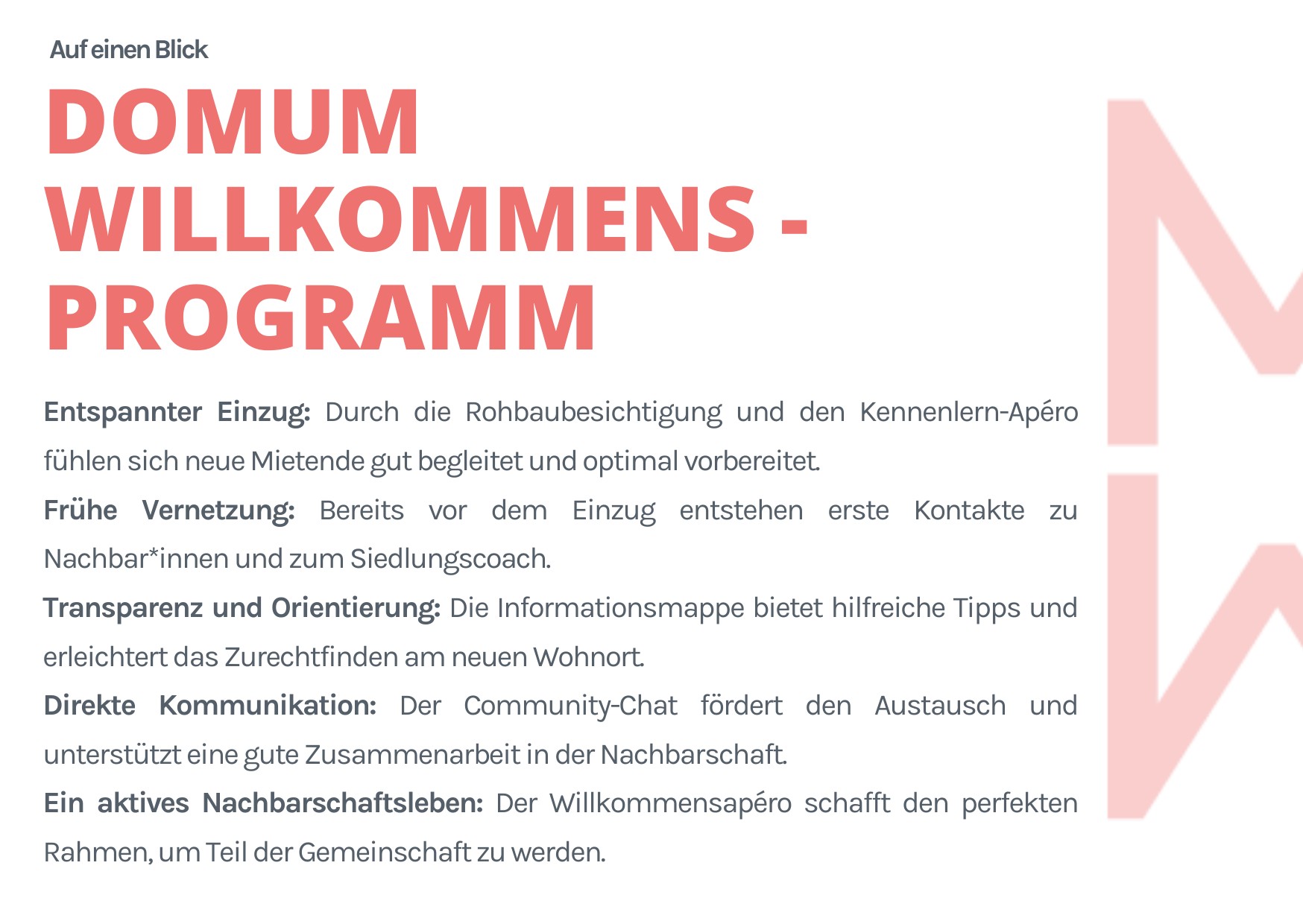 DOMUM Willkommens-Programm